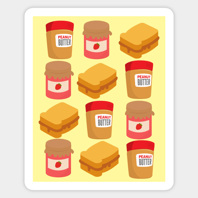 Peanut Butter And Jam Sandwich Patterns Sticker by casualism